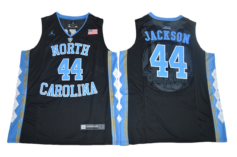 2017 North Carolina Tar Heels Justin Jackson #44 College Basketball Jersey - Black->seattle seahawks->NFL Jersey